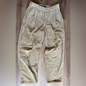 Vintage Polo Ralph Lauren 31x30 Khaki Corduroy Pleated Made In USA